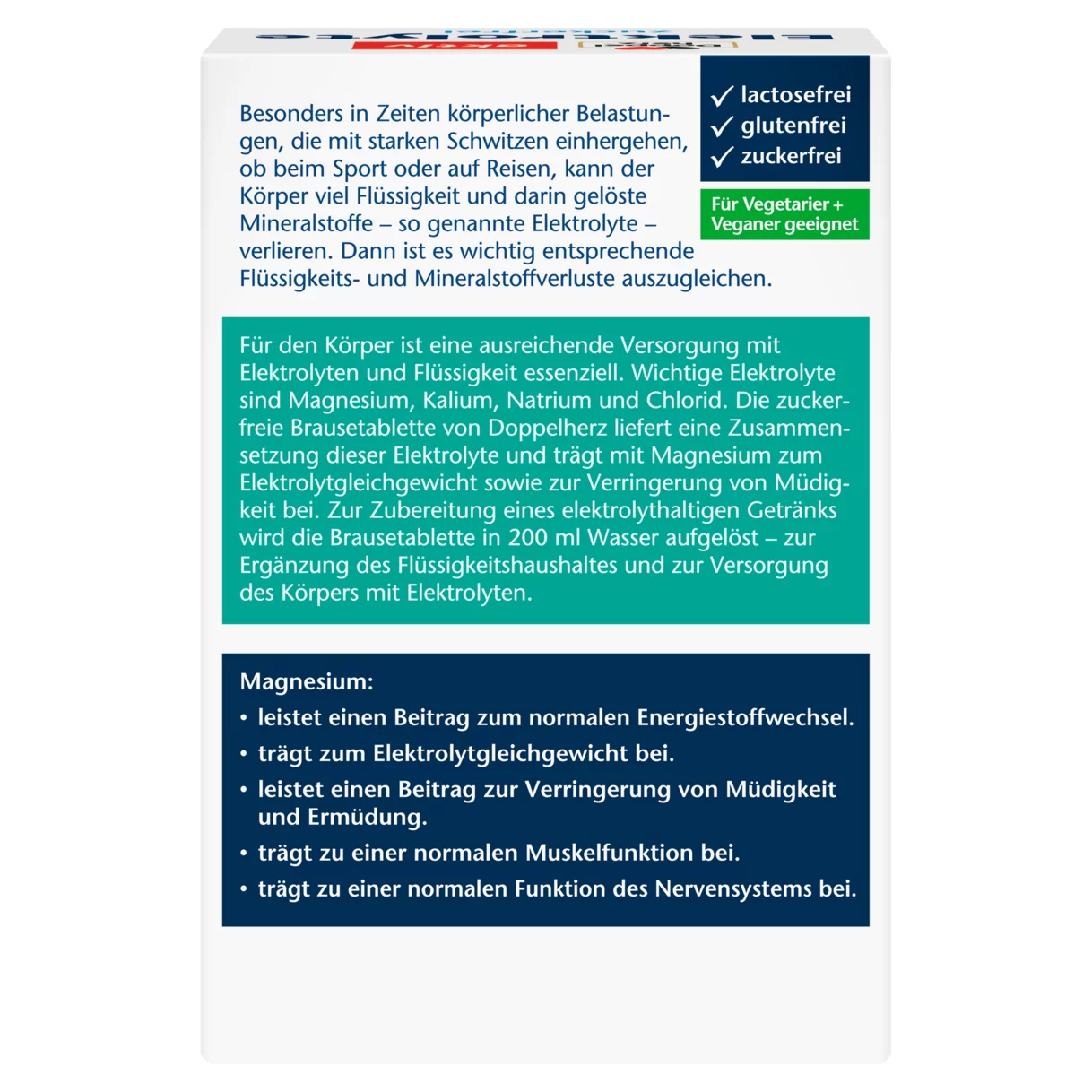 Doppelherz aktiv Elektrolyte Brausetabletten Rückansicht